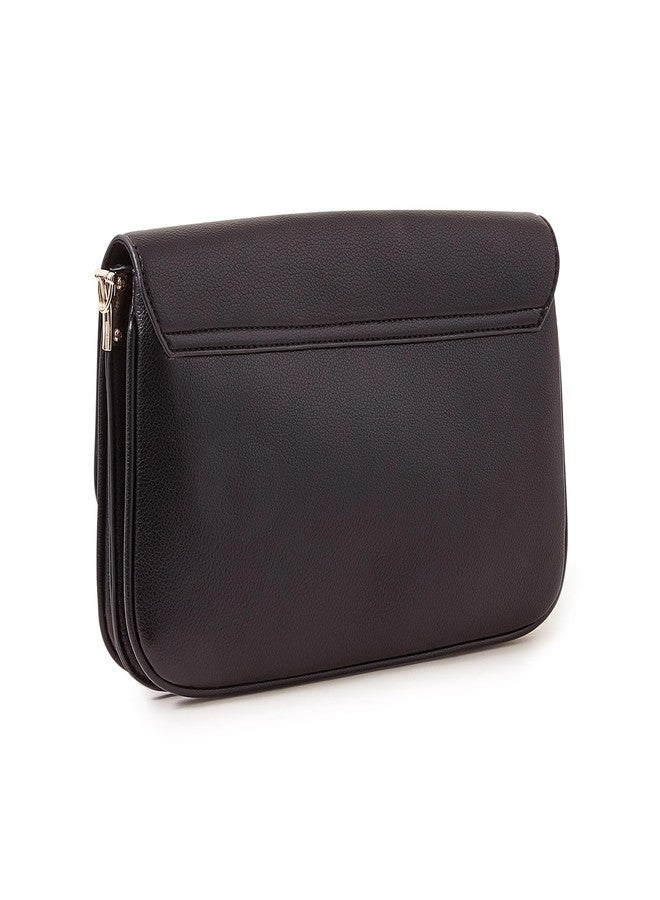 أكسيسورايز حقيبة كروس بودي سوداء بمقبض ملفوف من أكسسورايز لندن للنساء - Image 2